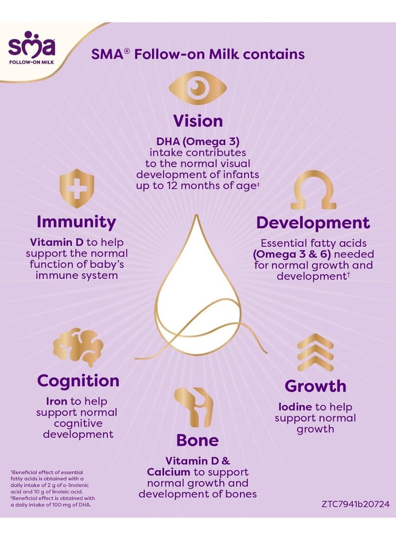 اس ام اي حليب المتابعة للمرحلة الثانية، من عمر 6 أشهر فما فوق، لتكملة نظام الفطام الغذائي، 800 غرام - Image 3